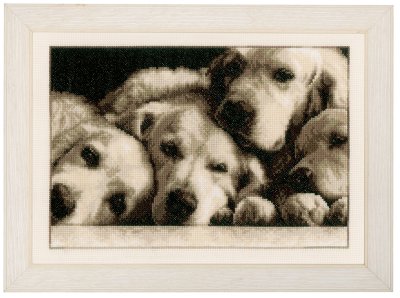 click here to view larger image of Lab Puppies (counted cross stitch kit)