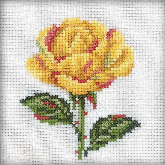 click here to view larger image of Yellow Rose (counted cross stitch kit)