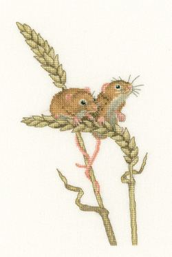 click here to view larger image of Harvest Mice - Little Darlings (Aida) (counted cross stitch kit)