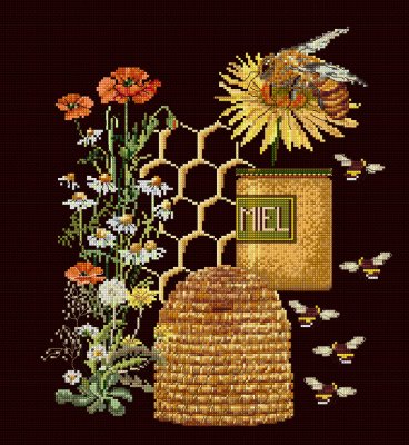click here to view larger image of Bee Hive - Black (counted cross stitch kit)