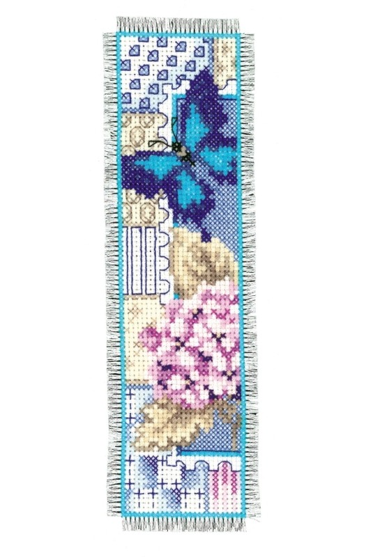 Hydrangea and Butterfly Bookmark
