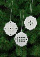 Hardanger Xmas Bulb Ornaments - Set of 3 Assorted