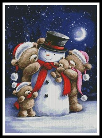 click here to view larger image of Snowman and Teddies  (Ron Manning) (chart)