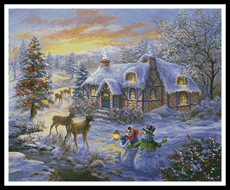 Cottage At Christmas  (Nicky Boehme)