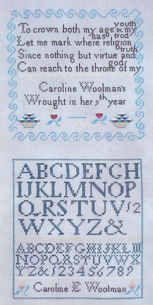 Caroline E Woolman 1835 Sampler