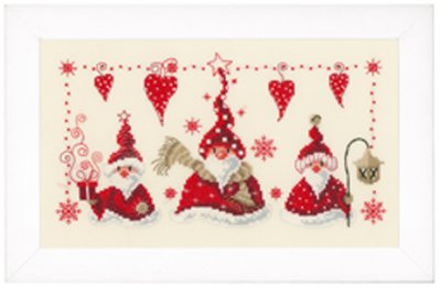 click here to view larger image of Cheerful Santas (counted cross stitch kit)