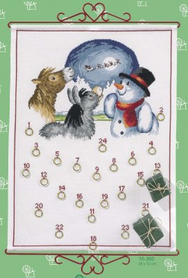 click here to view larger image of Snowman / Animals Christmas Calendar (counted cross stitch kit)