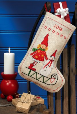 Elf and Snowman Stocking