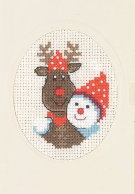 Snowman and Rudolf  Card with Envelope