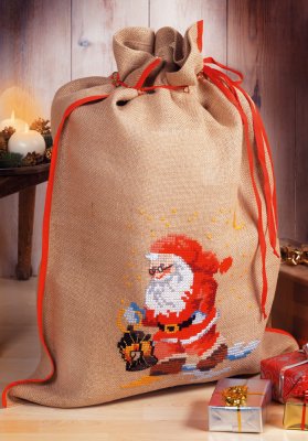 click here to view larger image of Santa Lantern - Bag (counted cross stitch kit)
