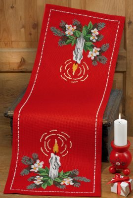 click here to view larger image of Candle Christmas Runner (counted cross stitch kit)