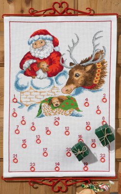 Santa on Chimney Advent Calendar
