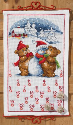 Teddy and Snowman Advent Calendar