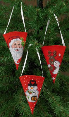 Cones Santa, Snowman, Reindeer (3 designs(