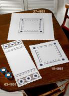 click here to view larger image of Hardanger With Blue Table Topper (lower right) (stamped cross stitch kit)
