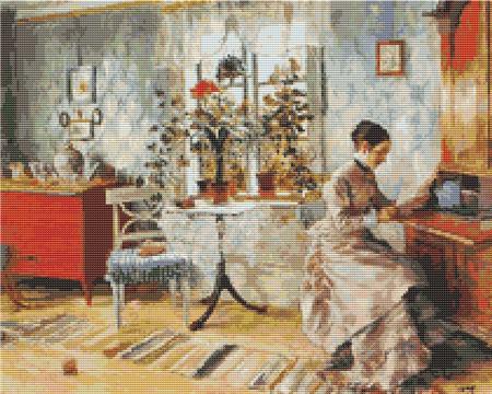 An Interior with a Woman Reading (Carl Larsson)