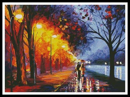 click here to view larger image of Alley By The Lake - Large  (Leonid Afremov) (chart)