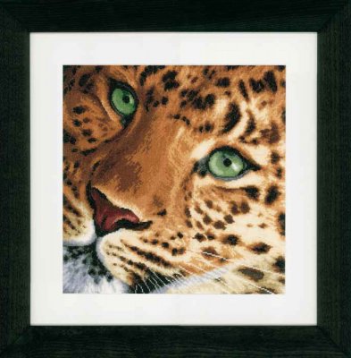 click here to view larger image of Leopard - Linen (counted cross stitch kit)