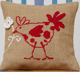 French Hen Red - Pillow Cover