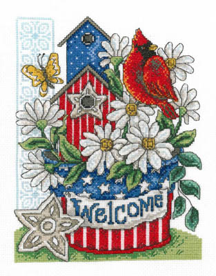 click here to view larger image of Patriotic Welcome - Kit (counted cross stitch kit)