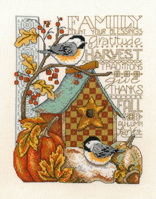click here to view larger image of Family Blessings - Kit (counted cross stitch kit)