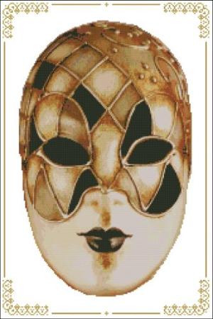 Carnival Masks - 007 Gold Black