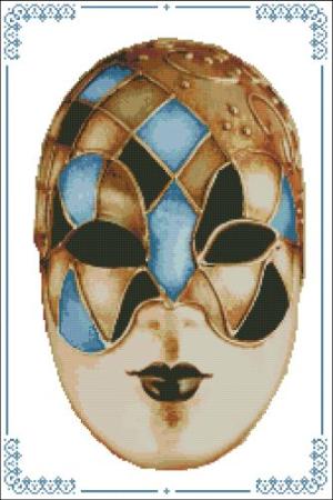 Carnival Masks - 008 Gold Blue