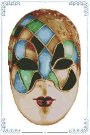 click here to view larger image of Carnival Masks - 010 Gold Blue Green (chart)
