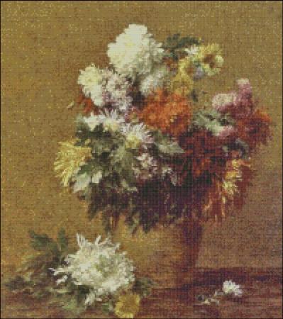 Fantin-Latour Chrysanthemums