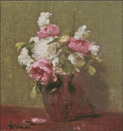 click here to view larger image of Fantin-Latour White Peonies and Narcissus (chart)