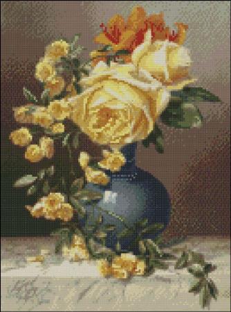 click here to view larger image of Duffield - Roses in a Vase (chart)