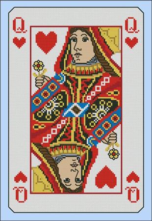 click here to view larger image of Vintage Queen of Hearts Playing Card (chart)