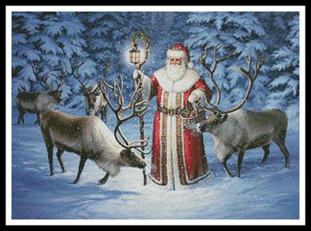 Santa With Reindeer  (Liz Dillon)