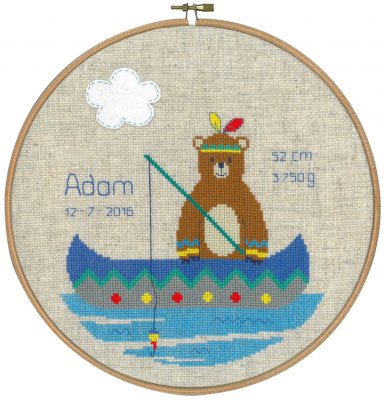click here to view larger image of Indian Bear Fishing (counted cross stitch kit)