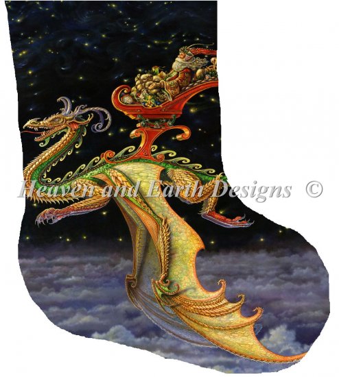 click here to view larger image of Stocking Saint Nicholas Dragon Sleigher (chart)