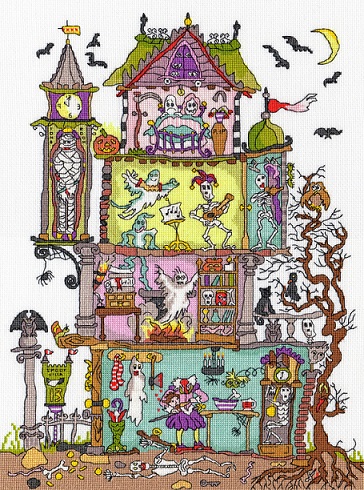 click here to view larger image of Cut Thru Haunted House - Amanda Loverseed (counted cross stitch kit)