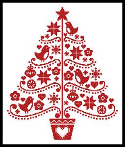 click here to view larger image of Folk Art Christmas Tree (chart)