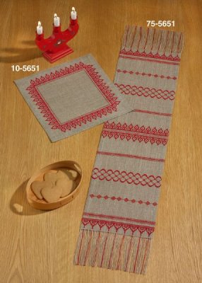 click here to view larger image of Red Border Table Runner (Right) (counted cross stitch kit)