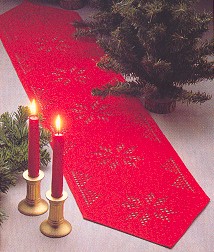 click here to view larger image of Hardanger - Red Table Topper (Hardanger and Cut Work)