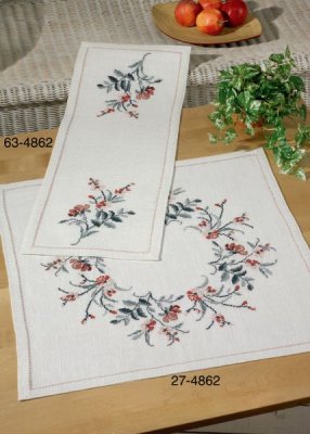 click here to view larger image of Flowers Table Runner (Top) (counted cross stitch kit)