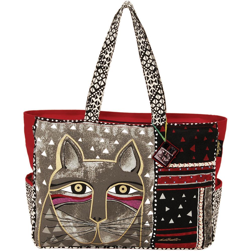Whiskered Cat - Oversized Tote Zipper Top