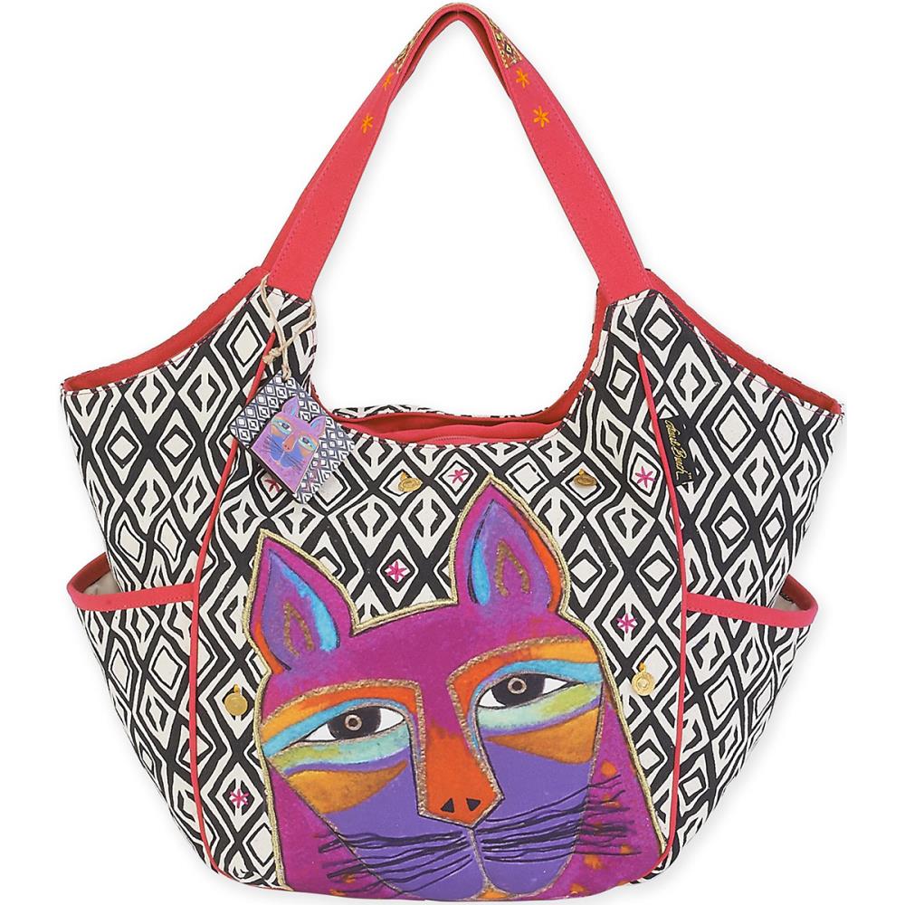 Whiskered Cats -  Fuchsia - Scoop Tote