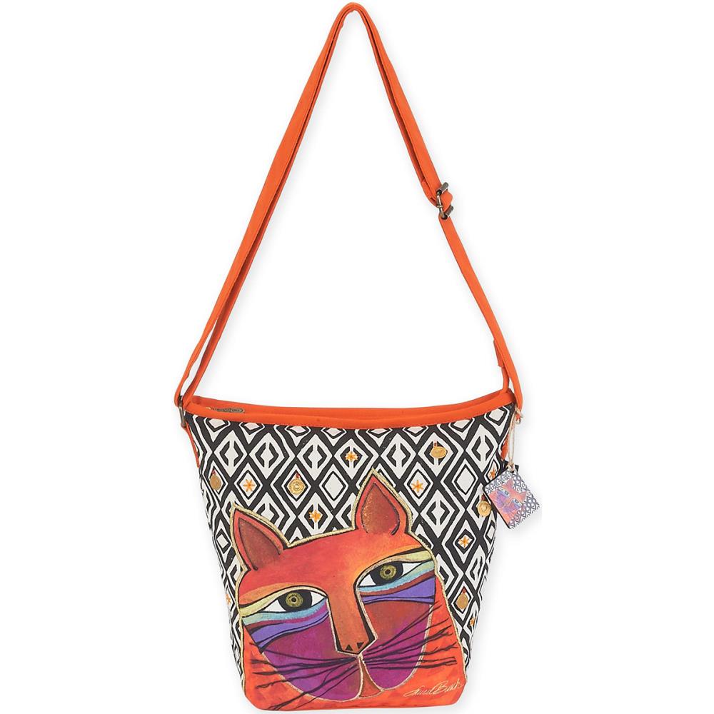 Whiskered Cats - Orange - Crossbody Bag