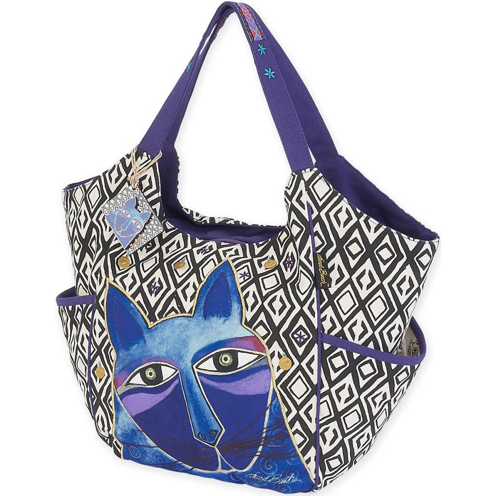 Whiskered Cats -  Blue - Scoop Tote
