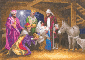 click here to view larger image of Nativity Scene - John Clayton Collection (27ct) (counted cross stitch kit)