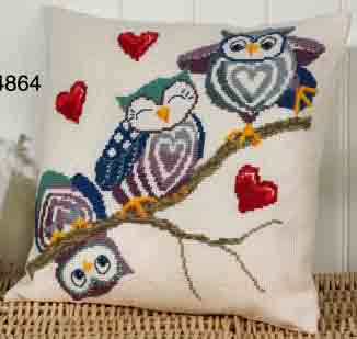 Owls On A Stick Cushion