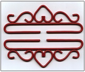 Wrought Iron Bellpull with Heart - Red Finish
