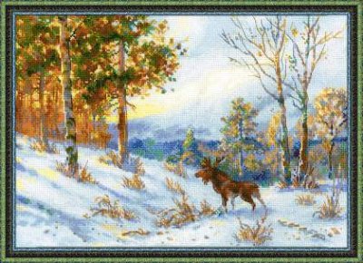 Elk In A Winter Forest - After V.L. Muravyov's Painting