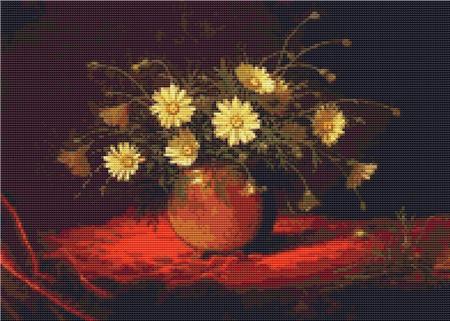 click here to view larger image of Yellow Daisies In A Bowl (Martin Johnson Heade) (chart)