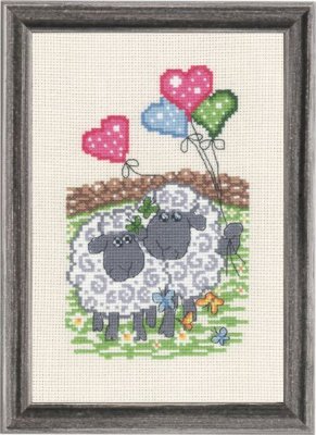 click here to view larger image of Sheep Celebrate (counted cross stitch kit)